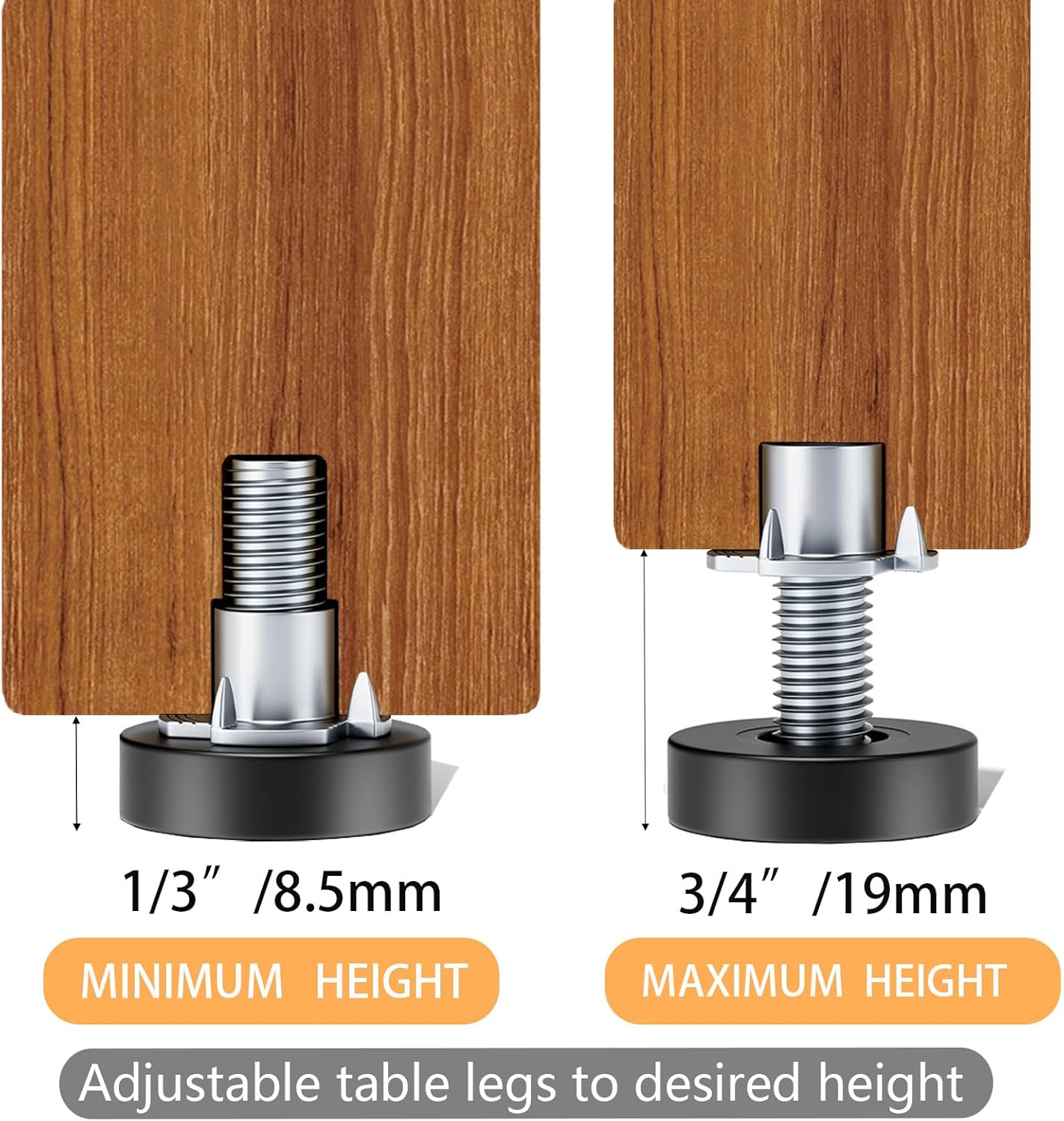 1/4"_Thread_Leveling_Feet,_12_PCS_Adjustable_Furniture_Levelers_with_T-Nuts,_Threaded_Screw-in_Table_Feet_for_Individual_Adjustment