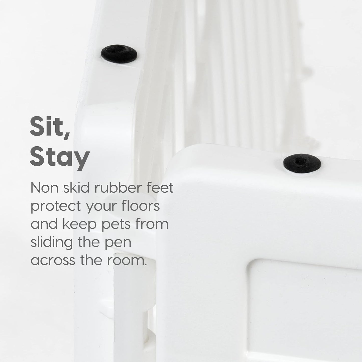 IRIS_USA_24"_Dog_Playpen_with_Door,_4-Panel_Pet_Enclosure_for_Small_Dogs,_White