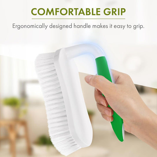 Amazer_Scrub_Brush_for_Cleaning_Comfort_Grip_Shower_Scrubber_Stiff_Bristles_with_Handle_Heavy_Duty_Cleaner_Brush_for_Tub_Sink_Carpet_Floor_-_Pack_of_2_(Green+Green)