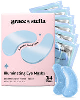 Gold Under Eye Mask (24 Pairs) - Reduce Dark Circles, Puffy Eyes, Undereye Bags, Wrinkles - Gel Under Eye Patches - Vegan Cruelty Free