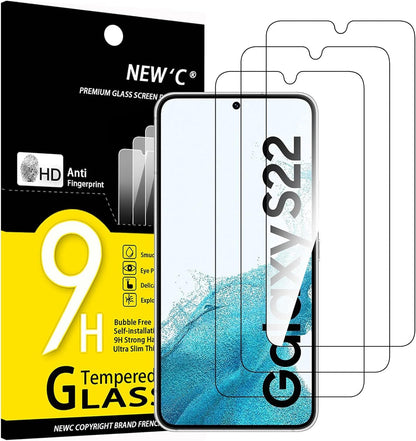 NEW&amp;#39;C 3 Pack Designed for Samsung Galaxy S22 5G, Screen Protector Tempered Glass, Case Friendly Anti Scratch Bubble Free Ultra Resistant
