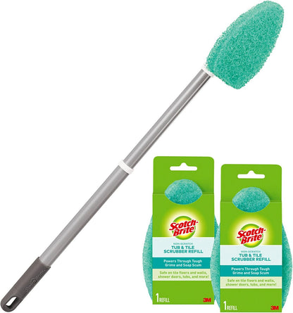 Scotch-Brite_Extendable_Tub_&_Tile_Scrubber_Kit,_Includes_1_Handle_and_3_Non-Scratch_Scrubber_Pads