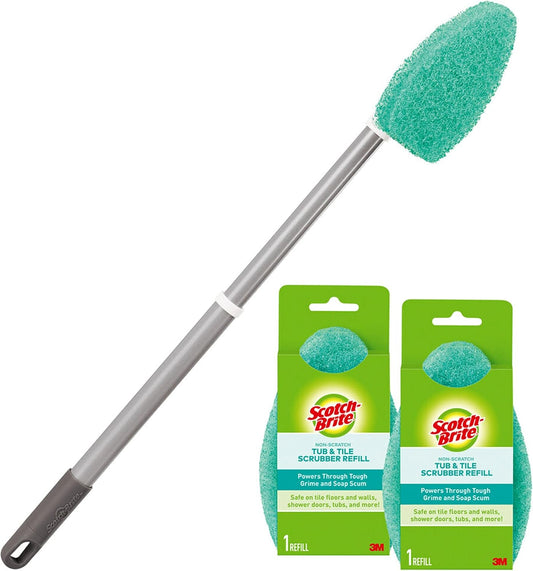 Scotch-Brite_Extendable_Tub_&_Tile_Scrubber_Kit,_Includes_1_Handle_and_3_Non-Scratch_Scrubber_Pads