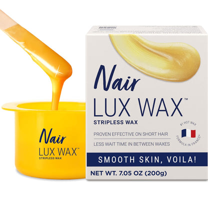 Nair_Lux_Wax,_Microwaveable_Hot_Waxing_Kit_for_Women,_Stripless_Hair_Removal_for_Legs,_Underarms,_Bikini_at_Home,_Proven_Effective_on_Short_Hair,_1_Count,_7.05_Oz
