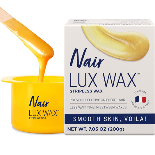 Nair_Lux_Wax,_Microwaveable_Hot_Waxing_Kit_for_Women,_Stripless_Hair_Removal_for_Legs,_Underarms,_Bikini_at_Home,_Proven_Effective_on_Short_Hair,_1_Count,_7.05_Oz