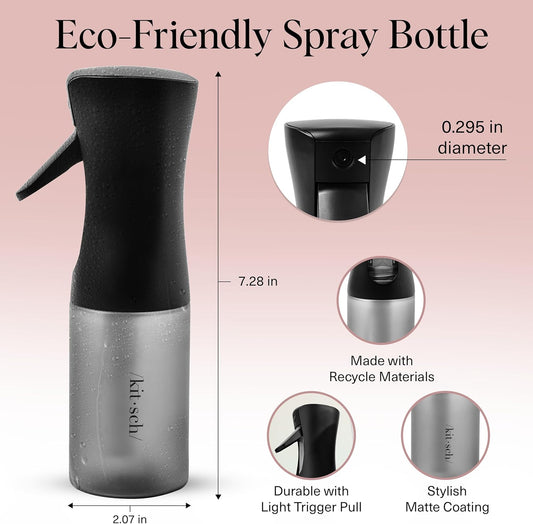 Kitsch_Continuous_Spray_Bottle_for_Hair_–_Fine_Mist_Water_Mister_&_Water_Spray_Bottle_–_Recycled_Hair_Spray_Bottle_–_Spray_Bottles_for_Cleaning,_Styling,_Plants_&_More_–_Black,_150ml