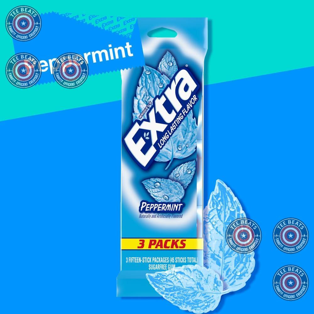 EXTRA_Peppermint_Sugar_Free_Gum_Back_To_School_Chewing_Gum,_3_Pack_Bulk_Gum_(45_Sticks_Total)