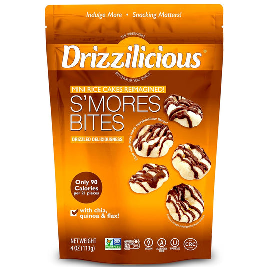 Drizzilicious_Mini_Rice_Cakes_S'mores_-_Crisps,_Healthy_Snack_for_Adults_and_Kids,_Flavored_Cakes,_Vegan,_Gluten_Free,_Allergen_Only_90_Calories_Per_Serving-_4_oz_(Pack_of_1)