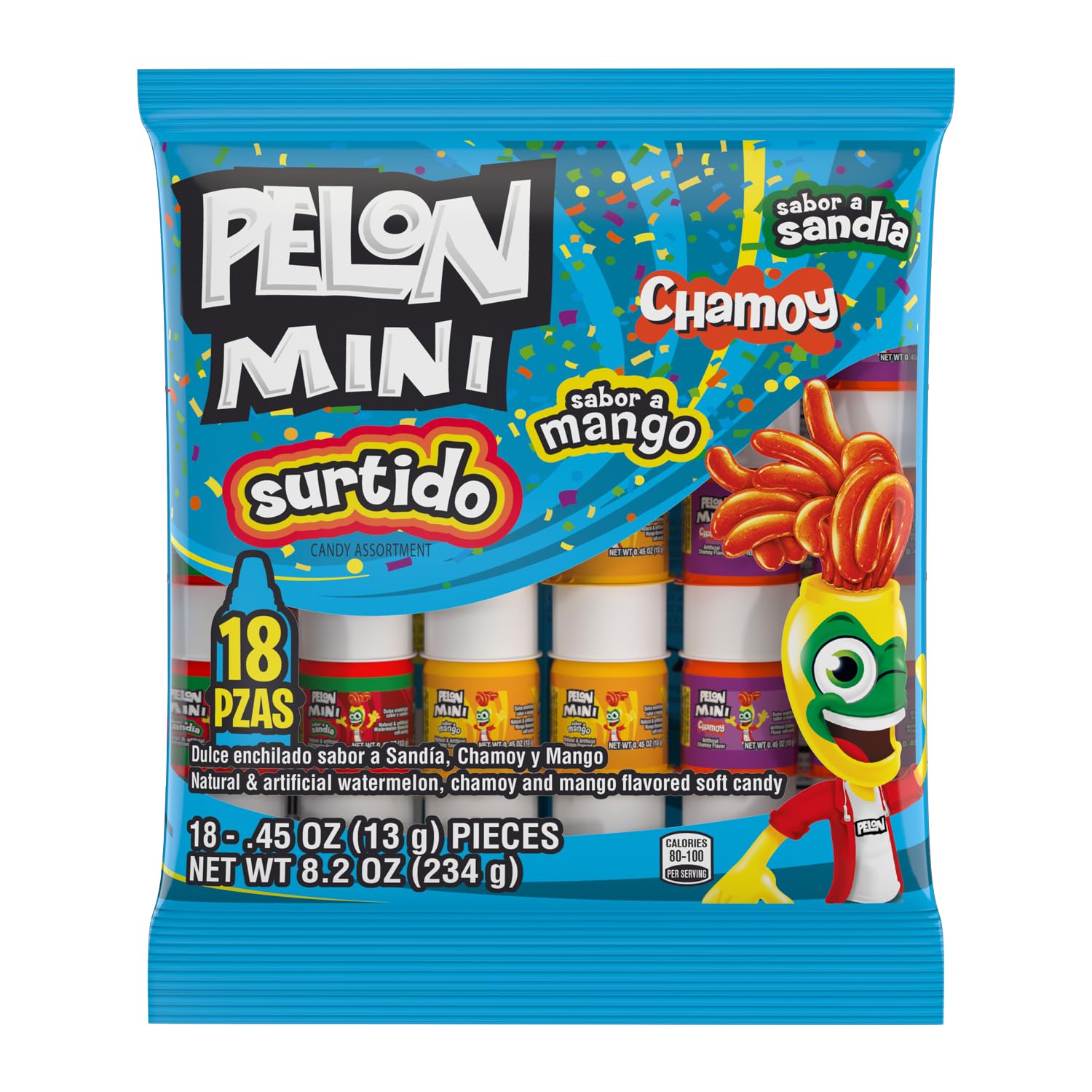Pelon_Pelo_Rico_Mini_Assorted_Watermelon,_Mango,_and_Chamoy_Candy,_0.45_oz_(Pack_of_18)