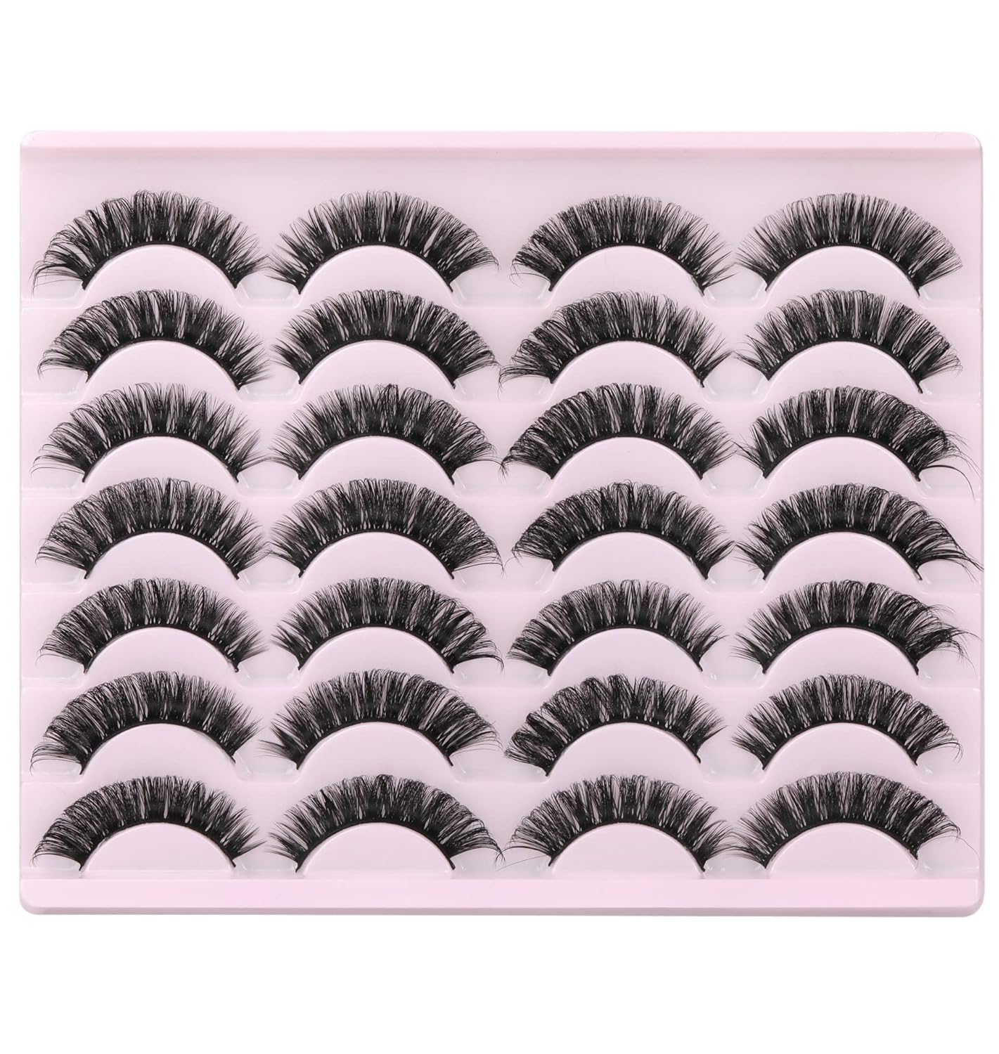 False_Eyelashes_Russian_Strip_Lashes_Fluffy_Fake_Eyelashes_Extension_D_Curl_Wispy_Handmade_Soft_Reusable_14_Pairs_Lashes_Pack_Eyelash_Extensions_Makeup_Cosmetic_Lash_Extensions_Eyelash_Extension_Eyelash_Extension_Lash_Extension