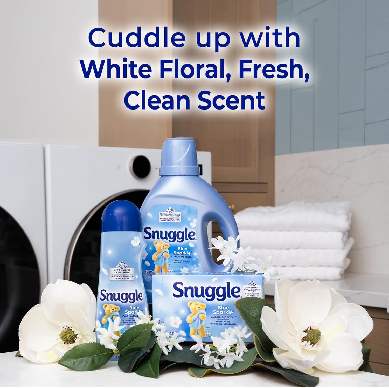 Snuggle_Fabric_Softener_Dryer_Sheets,_Blue_Sparkle_Cuddle-Up_Fresh,_230_Ct,_Long-Lasting_Fresh_&_Clean_Scent,_Softens_Fabric,_Reduces_Static,_Fights_Wrinkles,_Helps_Repel_Lint_&_Pet_Hair,_HE_Safe