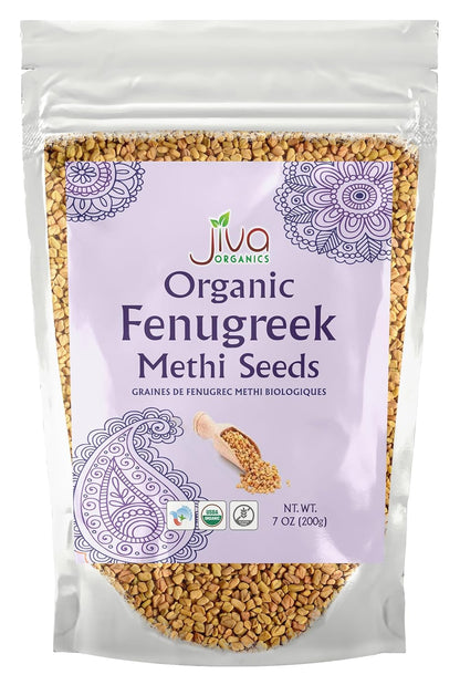 Jiva_Organic_Fenugreek_Seeds_7_Ounce_–_Non-GMO,_Gluten_Free,_All_Natural_Fenugreek_Spice_–_Organic_Fenugreek_Seeds_for_Hair_Growth,_Cooking_&_Sprouting_-_Methi_Seeds_for_Methi_Dana_Water_-_Raw_&_Natural,_Product_of_India