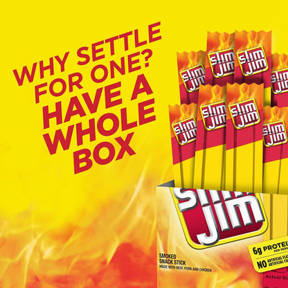 Slim_Jim_Smoked_Meat_Sticks,_Original_Flavor,_6g_Protein_Per_Serving,_Snack_Size,_Father's_Day_Snack_Gift_for_Dad,_0.28_oz._(26_Count)