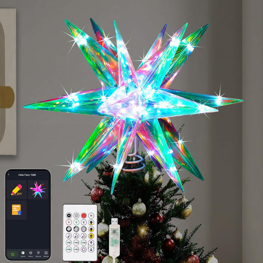 Christmas_Star_Tree_Topper,_13.8"_Xmas_Smart_Tree_Decorations,_Crystal-Like_3D_Polygonal_Shell,_App_Control_LED_Christmas_Light,_Music_Sync_RGB_Color_Changing_with_Remote_for_Indoor_and_Outdoor_Decor