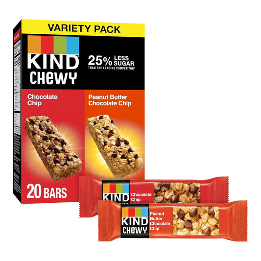KIND_Chewy_Granola_Bars,_Variety_Pack,_Chocolate_Chip_and_Peanut_Butter_Chocolate_Chip,_Gluten_Free,_100_Calories,_Whole_Grains_and_Oats,_20_Count