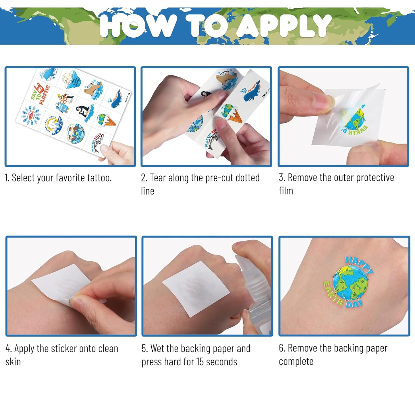 120_PCS_Earth_Day_Environment_Pre-Cut_Temporary_Tattoos_for_Kids_|_Super_Cute_Themed_Birthday_Party_Favors,_Supplies,_Decorations,_Fake_Tattoo_Stickers,_School_Rewards_Prizes_&_Gifts_Boys_&_Girls