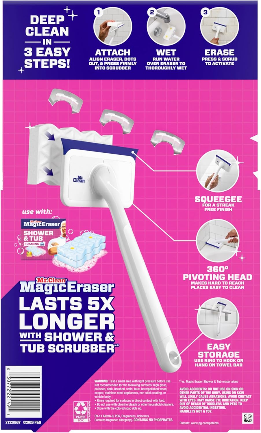 Mr._Clean_Magic_Eraser_Shower_&_Tub_Scrubber,_Bathroom_Cleaner,_All_in_One_Bathroom_Cleaner,_Lemon_Starter_Kit,_1_Scrubber_&_2_Foaming_Magic_Erasers