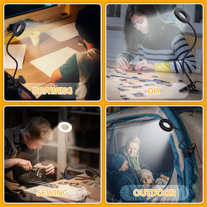Foneso_Desk_Lamp_Clip_on_Light,_48_LED_USB_Lamp_with_3_Color_Modes_10_Brightness_Levels,_360°_Flexible_Gooseneck_Eye_Protection_Bed_Night_Light_for_Reading,_Makeup,_Craft_(Black)