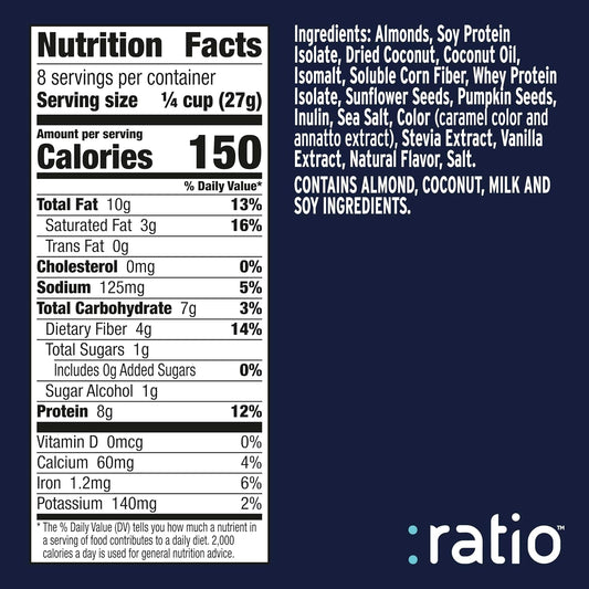 Ratio_Trio_Coconut_Almond_Granola_Cereal,_1g_Sugar,_Keto_Friendly,_8_oz_Resealable_Bag