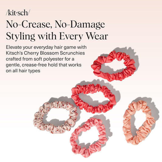 Kitsch_Satin_Scrunchies_for_Women_-_No_Crease_Hair_Ties_for_Girls_|_Scrunchies_For_All_Hair_Types_and_Textures,_Perfect_for_Day_or_Night_|_Ideal_Gifts_for_Women_-_Assorted_Cherry_Blossom,_5pcs