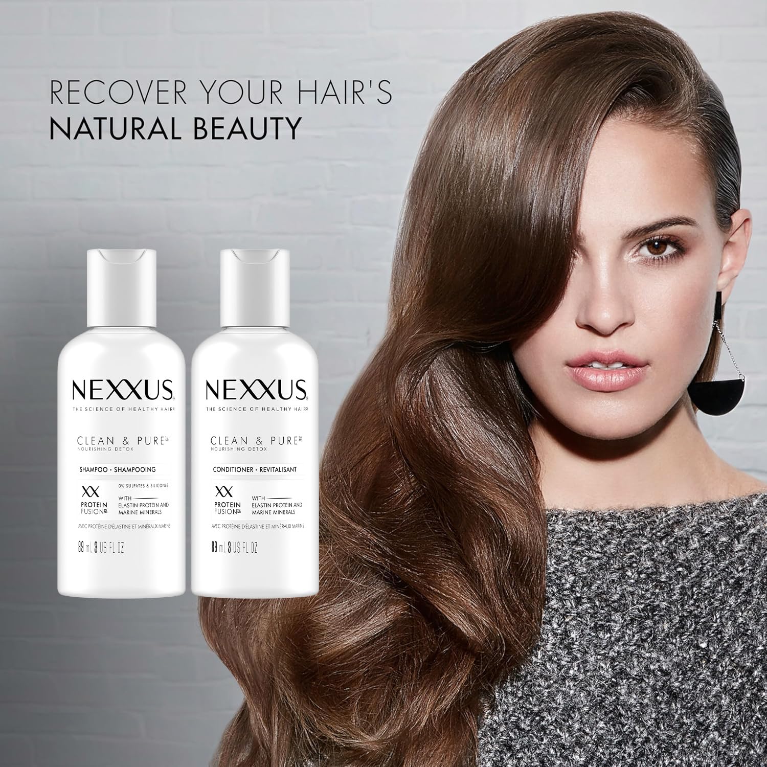 Nexxus_Travel_Shampoo_and_Conditioner,_Clean_&_Pure_–_Hair_Products_with_Elastin_Protein_and_Marine_Minerals,_Sulfate-Free,_3_Oz_Ea