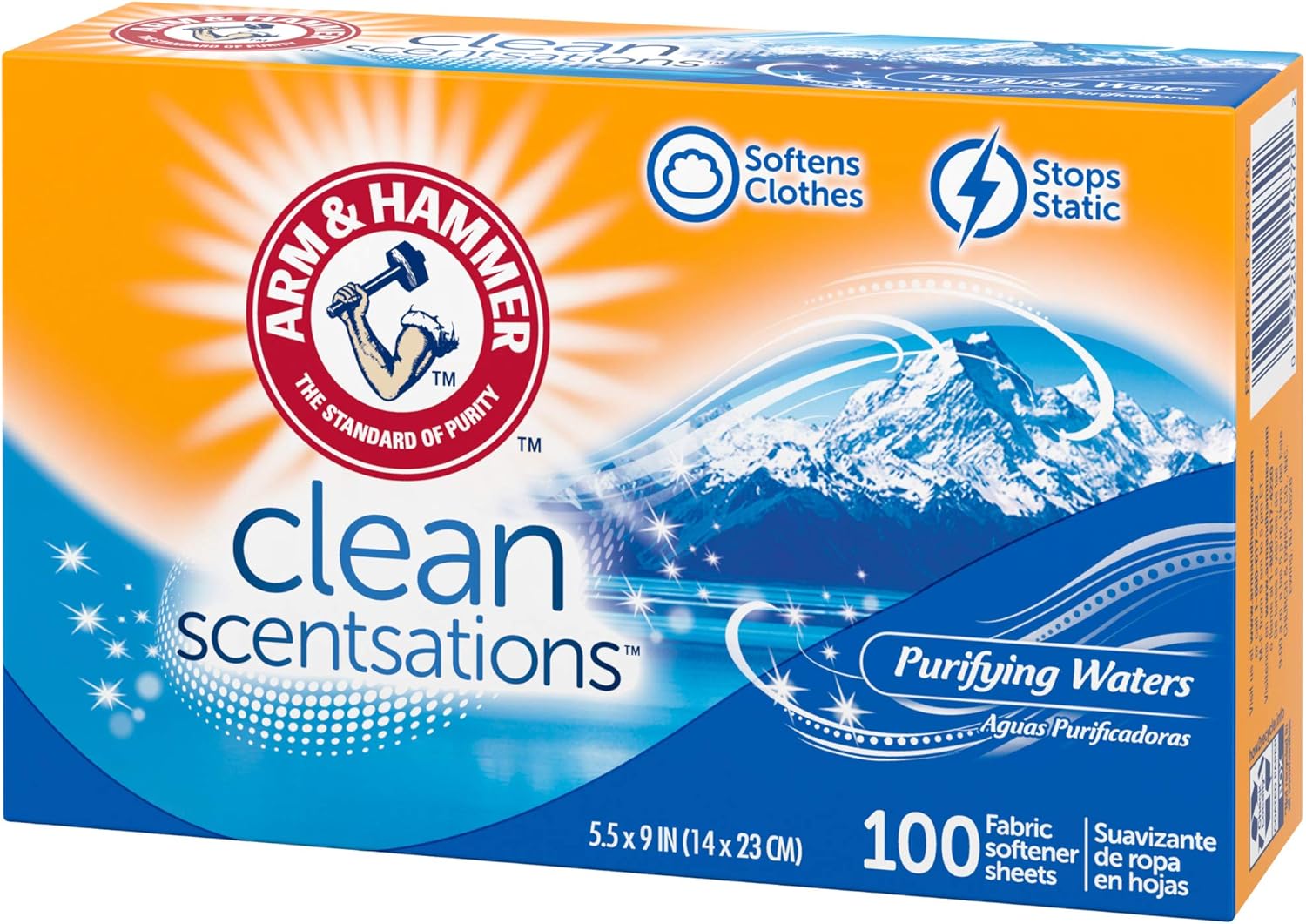 ARM_&_HAMMER_Fabric_Softener_Sheets,_100_sheets,_Purifying_Waters