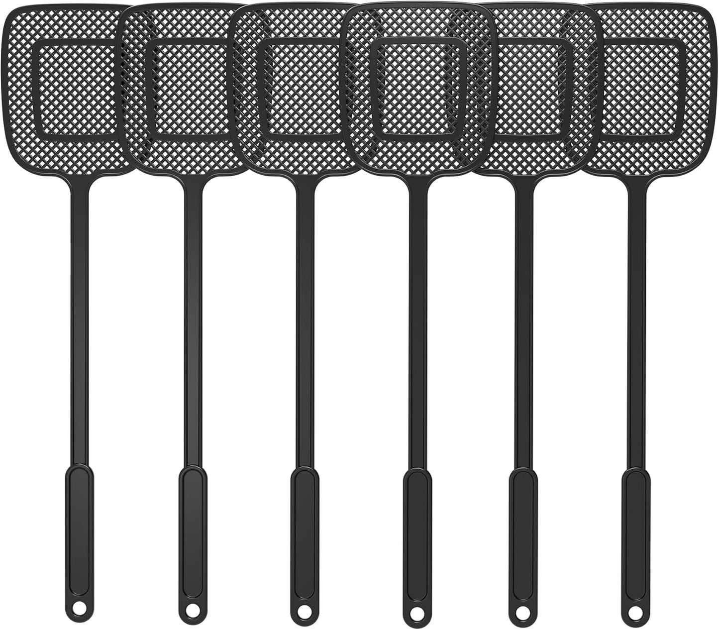 MR.SIGA_Heavy_Duty_Long_Handle_Fly_Swatter,_Black,_6_Pack