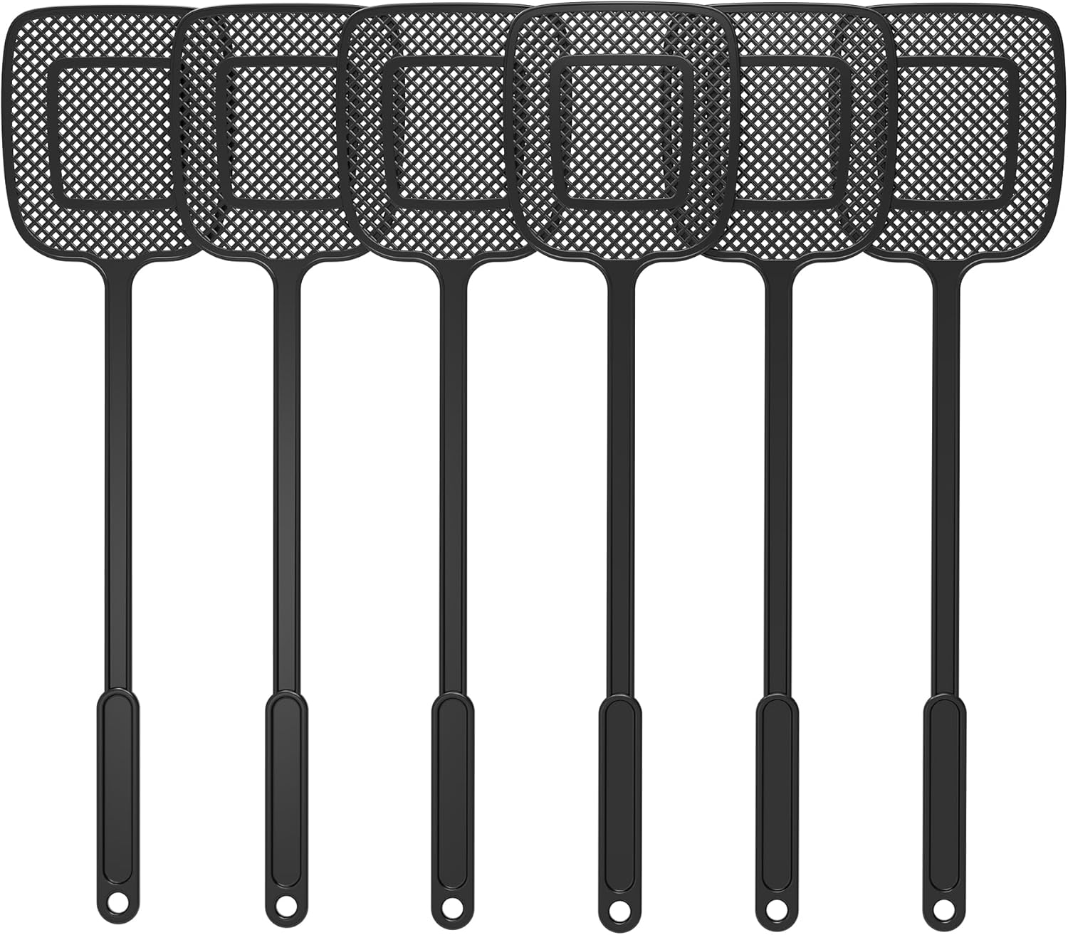 MR.SIGA_Heavy_Duty_Long_Handle_Fly_Swatter,_Black,_6_Pack