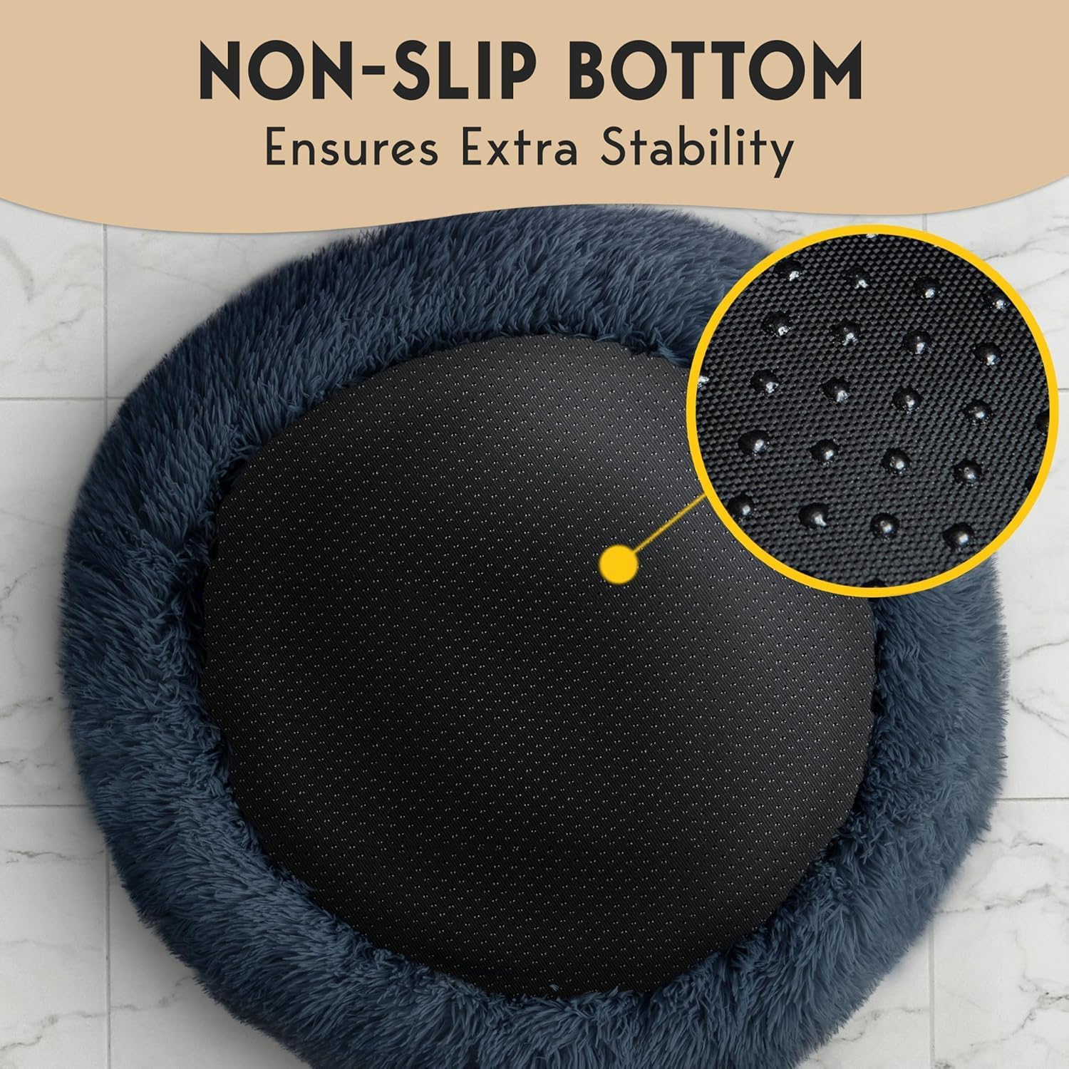 PetJett_Calming_Dog_Bed_Medium_Size_Dog_-_30''_Donut_Bed,_Washable_Dog_Bed,_Anti-Slip_&_Super_Soft_Fluffy_Plush_Round_Dog_Bed,_Anti-Anxiety_Premium_Comfort_Pet_Bed,_Fits_Dogs_Upto_45_lbs_-_Dark_Grey