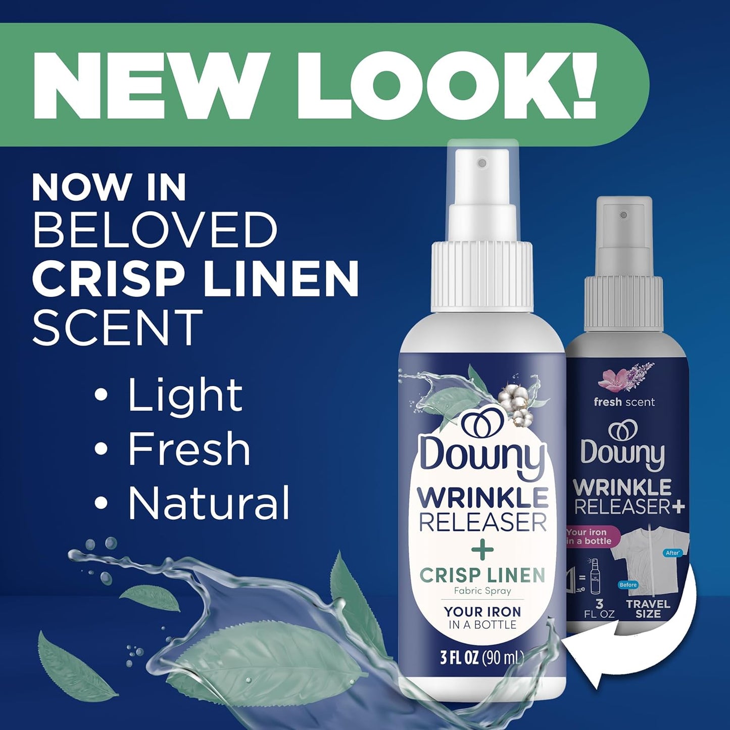 Downy_Wrinkle_Release_Spray_Travel_Size,_All_In_One_Formula,_Removes_Wrinkles,_Static_and_Odor_Eliminator,_Light_Fresh_Scent,_3_Fl_Oz,_Pack_of_12