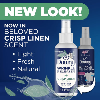 Downy_Wrinkle_Release_Spray_Travel_Size,_All_In_One_Formula,_Removes_Wrinkles,_Static_and_Odor_Eliminator,_Light_Fresh_Scent,_3_Fl_Oz,_Pack_of_12