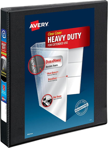 Avery_Heavy-Duty_View_3_Ring_Binder,_1"_Slant_Rings,_1_Black_Binder_|_For_Heavy_School,_Home_and_Office_Use,_DuraHinge_Tear-Resistant_Spine,_DuraEdge_Split-Resistant_Sides
