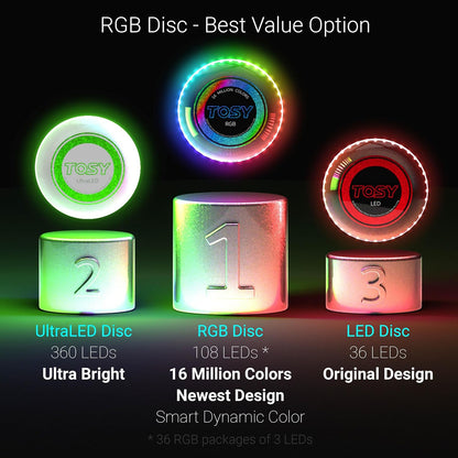TOSY_Flying_Disc_-_108_RGB_Multicolor_or_36_Monocolor_LEDs,_Super_Bright,_Smart_Modes,_Easter_Basket_Stuffers_Gift,_Camping_Toy_for_Kid/Teen/Adult,_Auto_Light_Up,_Rechargeable,_Waterproof,_175g