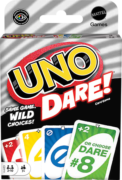 Mattel Games UNO Dare Card Game for Families &amp;amp; Parties Featuring Challenging &amp;amp; Silly Dares from 3 Different Categories