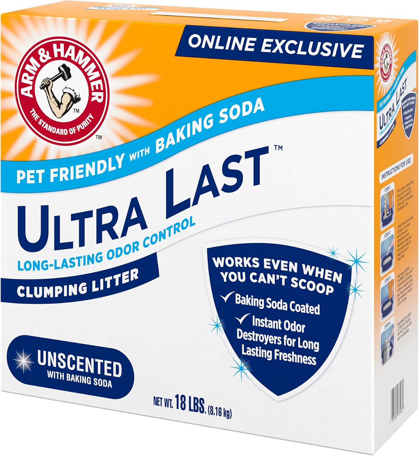 ARM_&_Hammer_Ultra_Last_Clumping_Cat_Litter_Unscented_MultiCat_18_Lbs._Pet_Friendly_with_Baking_Soda_Odor_Control_Litter