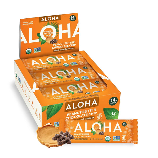 ALOHA_Organic_Plant_Based_Protein_Bars_|Peanut_Butter_Chocolate_Chip_|_1.98_Oz_(Pack_of_12)_|_Vegan,_Low_Sugar,_Gluten_Free,_Paleo,_Low_Carb,_Non-GMO,_Stevia_Free,_Soy_Free,_No_Sugar_Alcohols