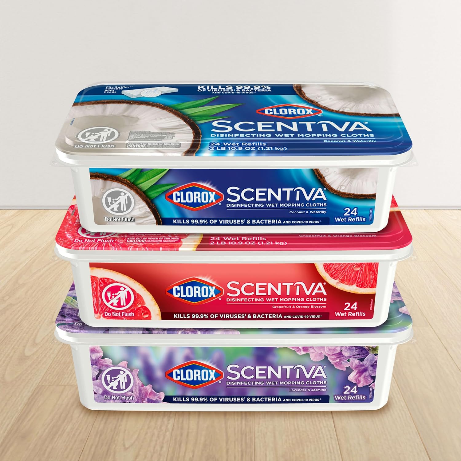 Clorox_Scentiva_Disinfecting_Wet_Mop_Pad,_Disposable_Mop_Heads,_Coconut_and_Waterlily,_2_Packs,_24_Wet_Refills_Per_Pack_(Package_May_Vary)