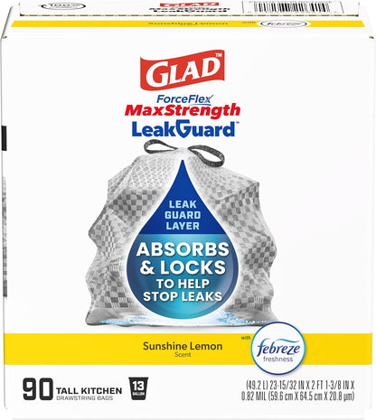 Glad_ForceFlex_MaxStrength_LeakGuard_Trash_Bags,_13_Gal,_Sunshine_Lemon_Scent,_90_Ct_(Pack_May_Vary)