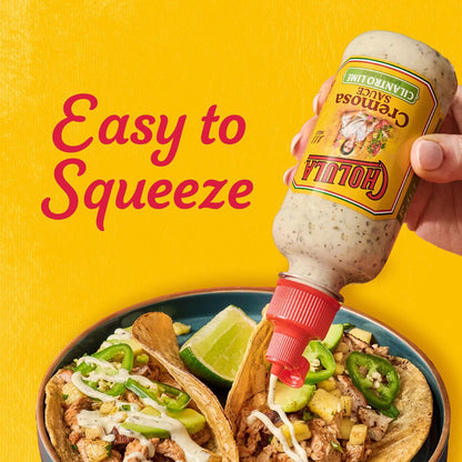Cholula_Cremosa_Sauce,_Cilantro_Lime,_Mild_Heat,_Creamy_Squeezable_Topping_for_Tacos,_Enchiladas,_Soup,_Tostadas,_Eggs_and_More,_8_fl_oz