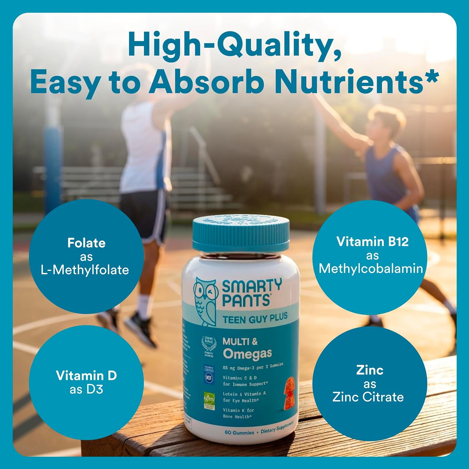 SmartyPants_Teen_Guy_Plus_Multi_&_Omegas_Multivitamin_Gummies_with_Omega_3_DHA/EPA,_Vitamins_D3,_C,_B12,_B6,_A,_K,_Zinc,_Folate,_Gluten_Free,_Clean_Label,_Pineapple_Orange,_60_Gummies_(30_Day_Supply)