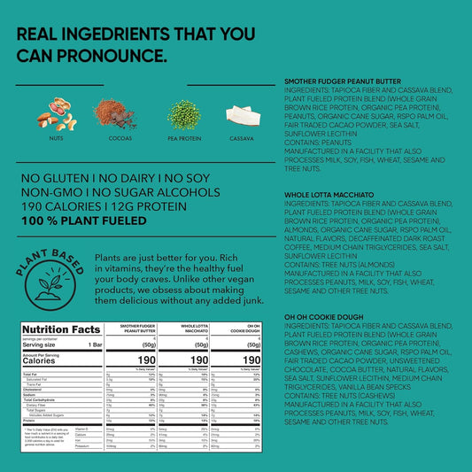 TRUBAR_Vegan_Protein_Bar_Variety_Pack,_Assorted_Flavors,_Peanut_Butter,_Macchiato,_Cookie_Dough,_Gluten_Free,_Vegan_Protein_Snacks,_12G_Plant-Based_Protein,_High_Fiber,_Healthy_Protein_Bars,_12_CT