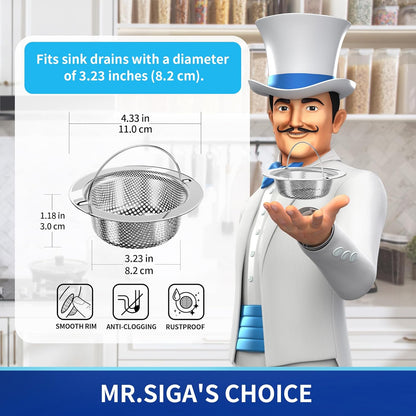 MR.SIGA_Kitchen_Sink_Strainer,_Stainless_Steel_Sink_Drain_Strainer,_Dishwasher_Safe,_2_Pack