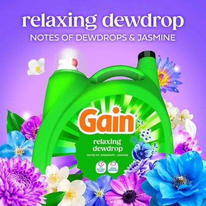 Gain_Liquid_Laundry_Detergent,_With_Odor_Defense,_Relaxing_Dewdrop_Scent,_Laundry_Soap_For_HE_Washing_Machines,_132_fl_oz,_100_Loads_(Packaging_May_Vary)