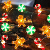 [Timer] Christmas Lights Decorations, 10 FT 30 LED Battery Operated Christmas Tree Santa Snowflake String Lights, 8 Lighting Modes Waterproof Xmas Fairy Lights for Home Party Indoor Outdoor Decor