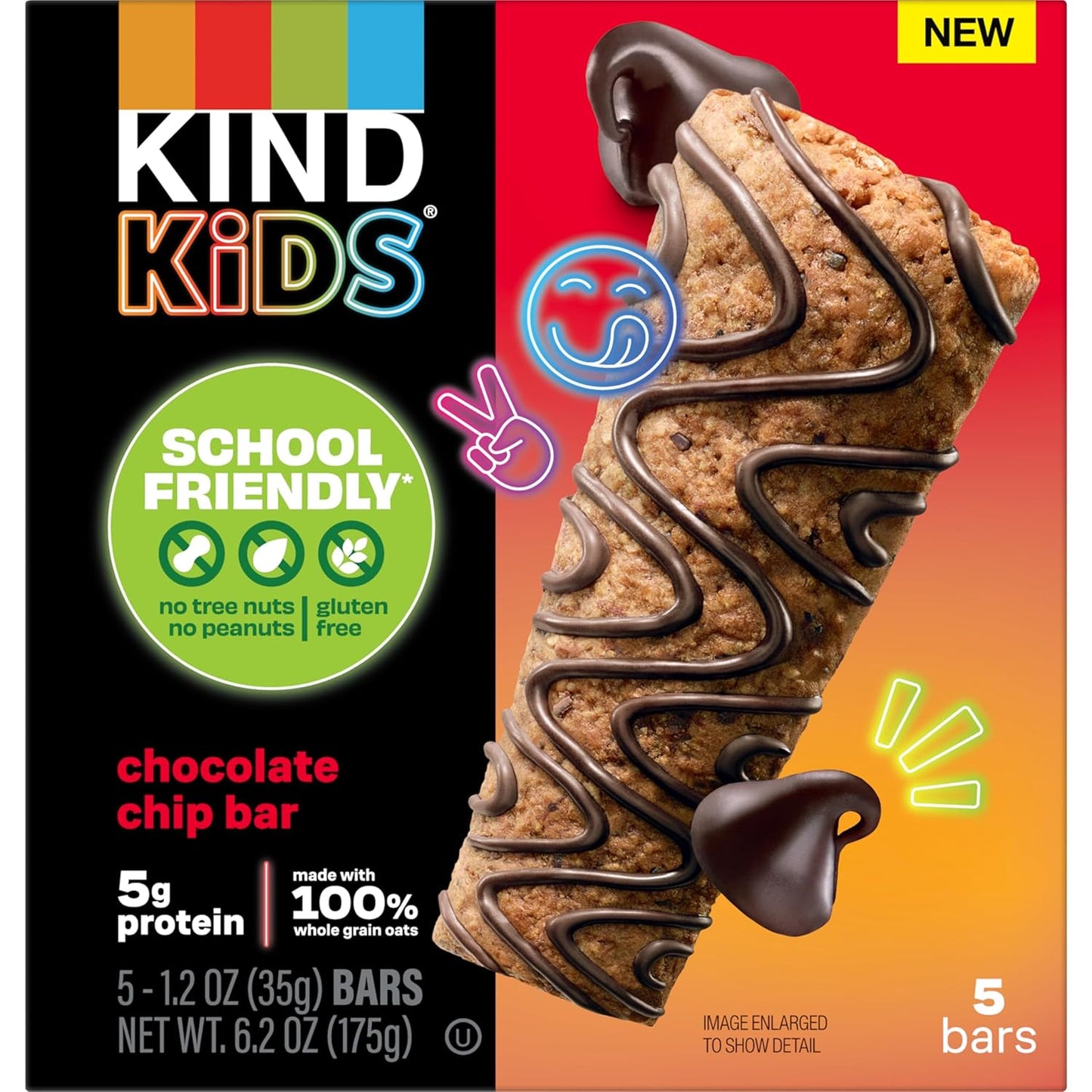 KIND_Kids_Snacks,_Chocolate_Chip_Bar,_Tree_Nut_and_Peanut_Free,_Gluten_Free,_Whole_Grains_and_Oats,_5g_Protein,_5_Count