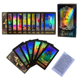 Tarot Cards Set of 78 Surface Laser Cards with English Instructions Book for Beginners (English Edition)