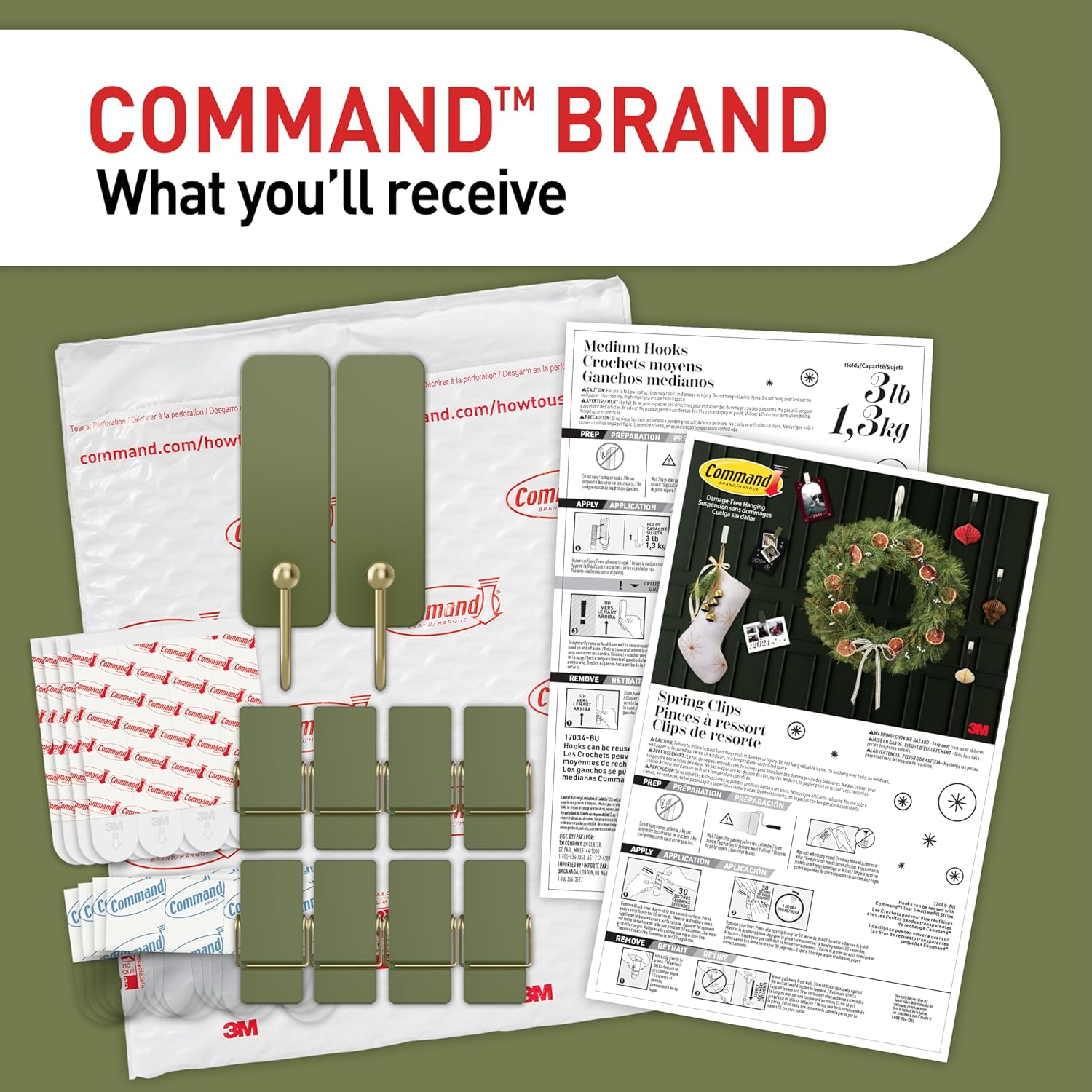 Command_Mixed_Hooks_Pack,_10_Sage_Hooks,_12_Strips_(2_Medium_Hooks,_8_Spring_Clips),_Wall_Hooks_for_Hanging_Christmas_Decorations