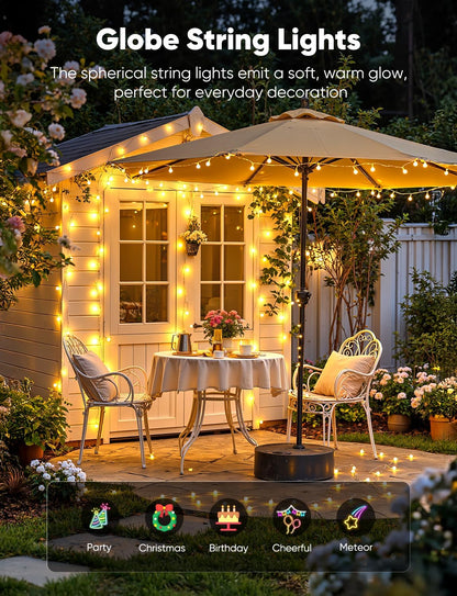 Minetom_Globe_String_Lights,_33_Feet_100_Led_Fairy_Lights_Plug_in,_8_Modes_with_Remote_Mini_Globe_Lights_for_Indoor_Outdoor_Bedroom_Party_Wedding_Garden_Christmas_Tree_Decor,_Warm_White