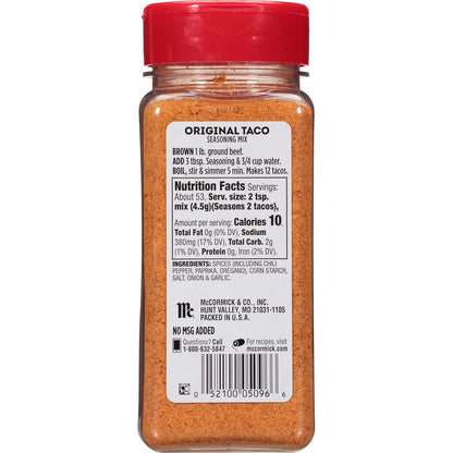 McCormick_Taco_Seasoning_Mix,_Original,_No_MSG_Added,_No_Dairy_Ingredients,_No_Artificial_Flavors,_For_Tacos,_Nachos,_Fajitas_and_More,_8.5_oz