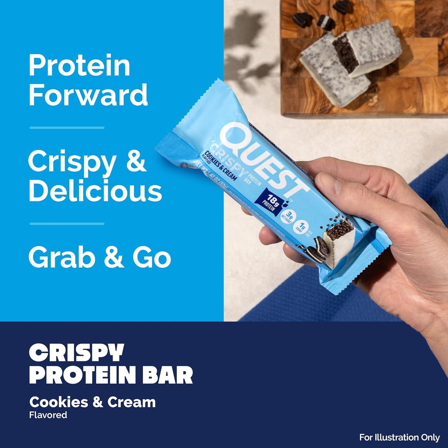 Quest_Nutrition_Crispy_Cookies_&_Cream_Hero_Protein_Bar,_18g_Protein,_1g_Sugar,_3g_Net_Carb,_Gluten_Free,_Protein_Snack,_Keto_Friendly,_12_Count